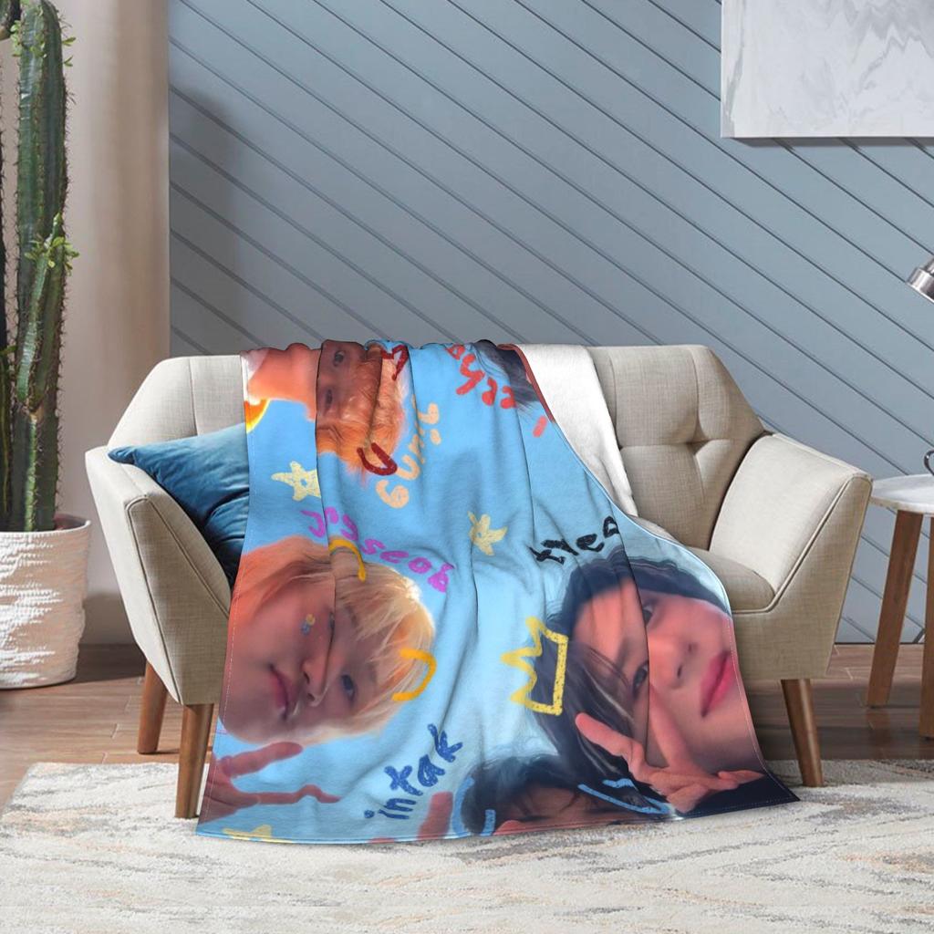 Super Soft DUH! P1Harmony Kpop Music Album Throw Blanket Premium Fleece Flannel Bed Blanket Cozy Warm Blankets All Season Use