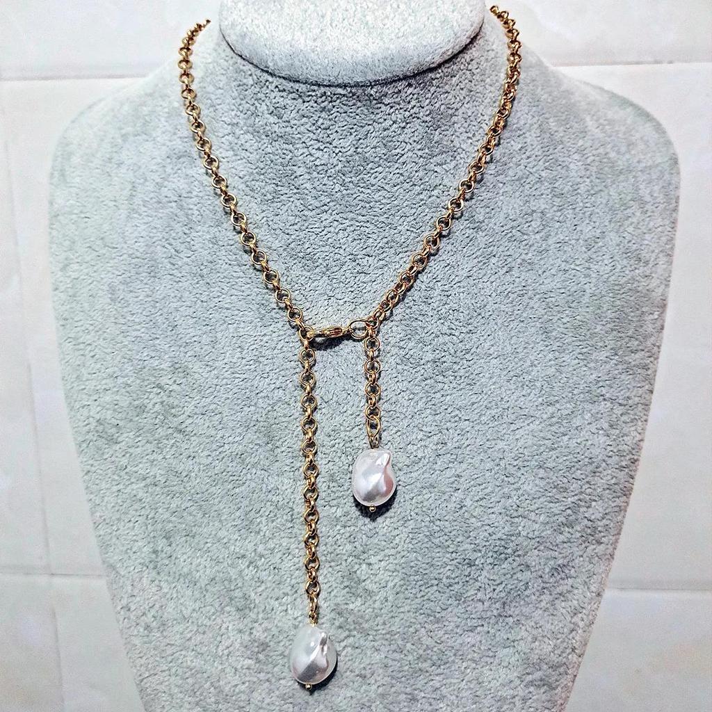 Женская мода простое персонализированное ожерелье барочный жемчуг кулон ожерелье новый дизайн ювелирные изделия подарок