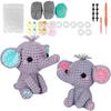 DIY Cute Cartoon Doll Crochet Tool Kit with Wool Stuffing Crochet Hooks Keychain Pendants with Step-by-Step Video Tutorials