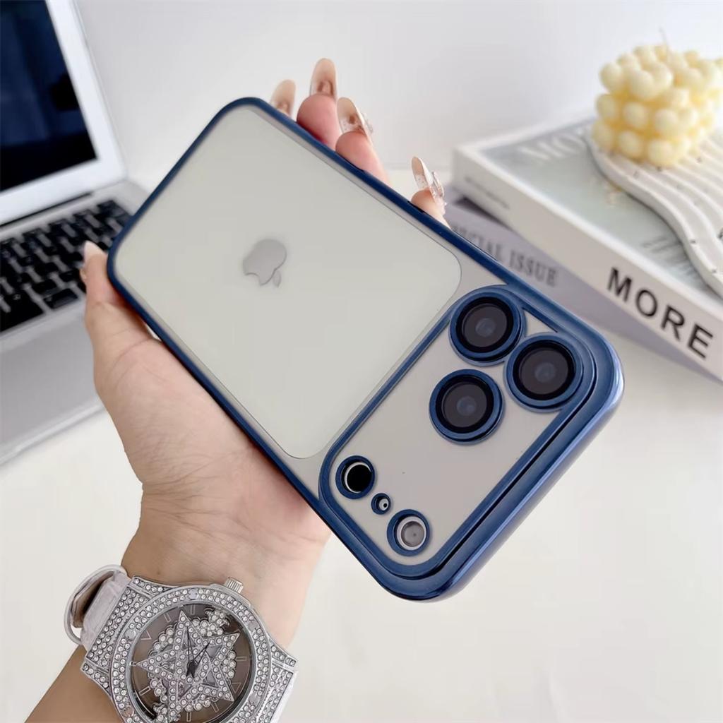 Прозрачный гальванизированный чехол для телефона для iPhone 17 Air 16 15 Plus 14 Pro Max 13 12 Mini Мягкий чехол из ТПУ с защитной пленкой для объектива