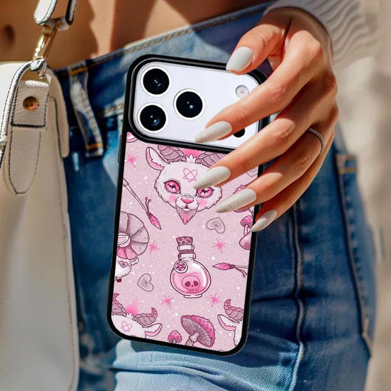 Пастельно-девчачий Гот-Ведьминский Узор Чехол для Телефона Для iPhone 17 Air 14 15 13 12 Max Чехол Для Apple 14 15 16 16e 11 Pro Max Plus