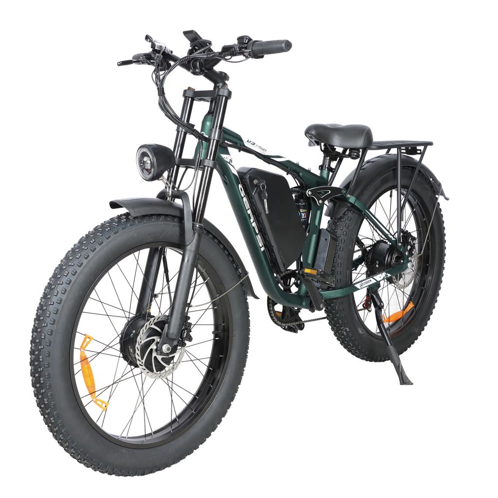 Электровелосипед BLJ DP-2603 3000W52V32AH Аккумулятор, Передний и Задний Амортизаторы, 26-дюймовые Снежные Шины, Электро-Велосипед.