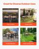 Outdoor Patio Dining Table, 150cm Long Rectangular Wood-Like Steel Slat Backyard Bistro Tables for 4-6, with 38mm Umbrella Hole, All-Weather Large