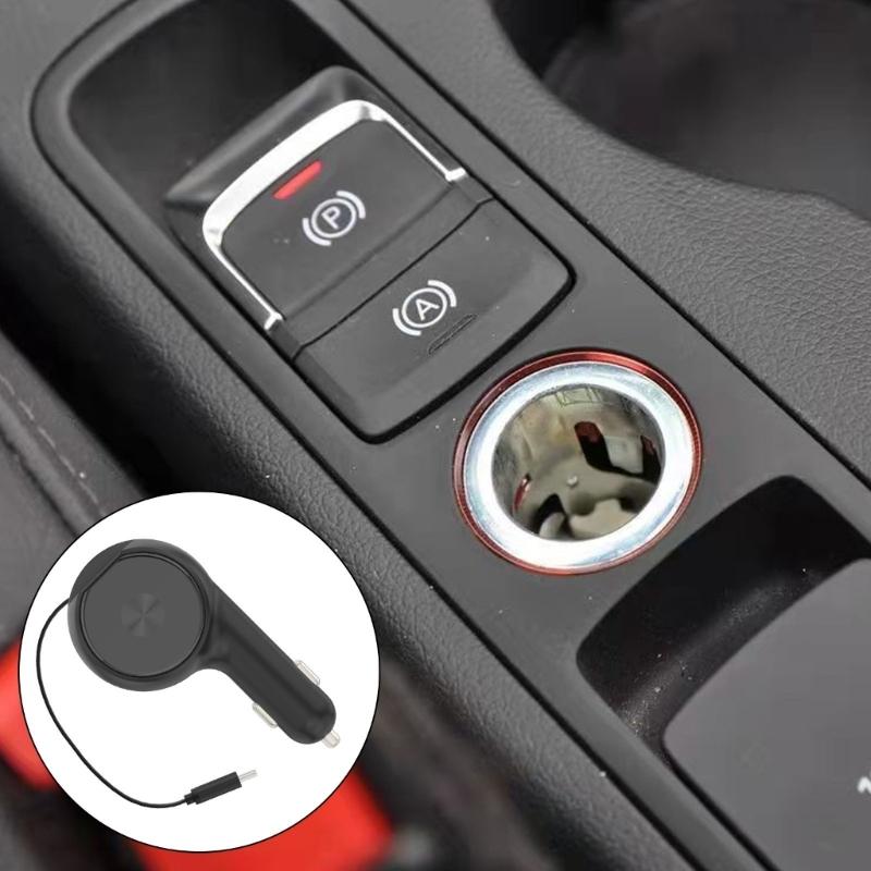 Выдвижное автомобильное зарядное устройство 2 в 1 Быстрая зарядка Автомобильное зарядное устройство для телефона 60 Вт Мини-адаптер для автомобиля USB C Зарядное устройство для телефона Ноутбука
