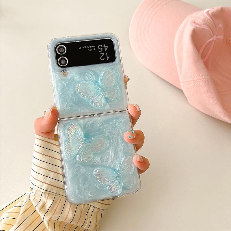 Новый складной чехол Zflip6 для Samsung Zflod5 Flip Цветной капельный клей W24flip Бант
