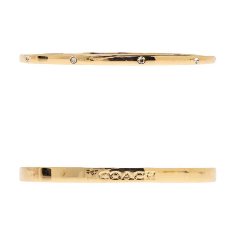 COACH Logo Design Brass Bracelet Women's Gold