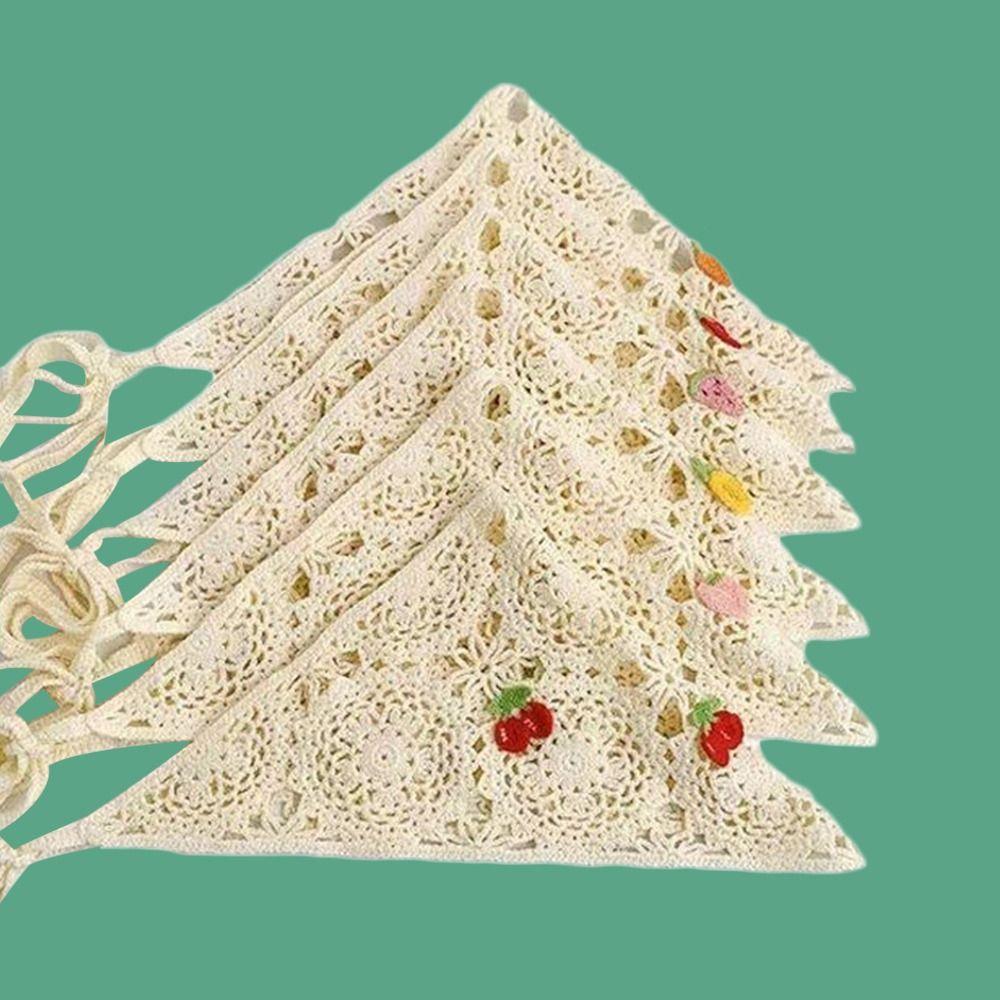 Cute Headscarf Japanese Retro Hollow Triangle Scarf Fashion Hair Accessories Women