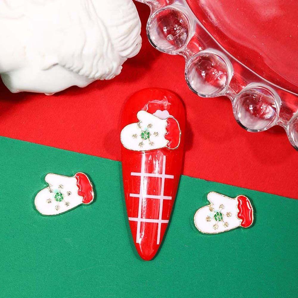 10 шт./компл. Рождественская елка, рождественские стразы для ногтей, рождественские аксессуары для ногтей, маникюрный салон