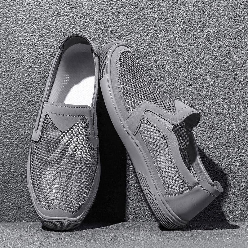Летняя мужская повседневная обувь с дышащей сеткой, мужские лоферы, удобная обувь для вождения, мокасины, мужская обувь на плоской подошве