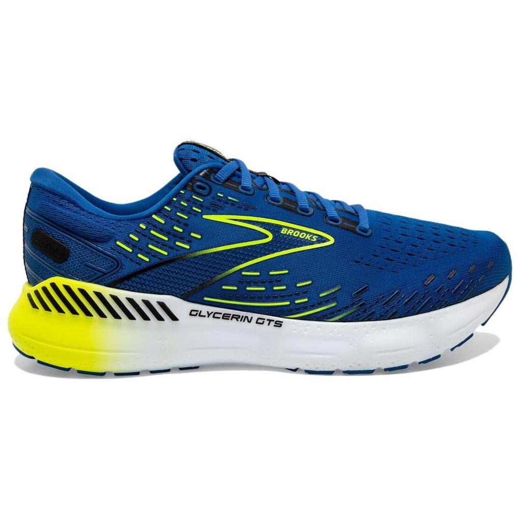 Brooks Кроссовки для бега Glycerin GTS Удобные Повседневные Нескользящие Прочные Низкие Мужские кроссовки Синий Желтый 110383-482