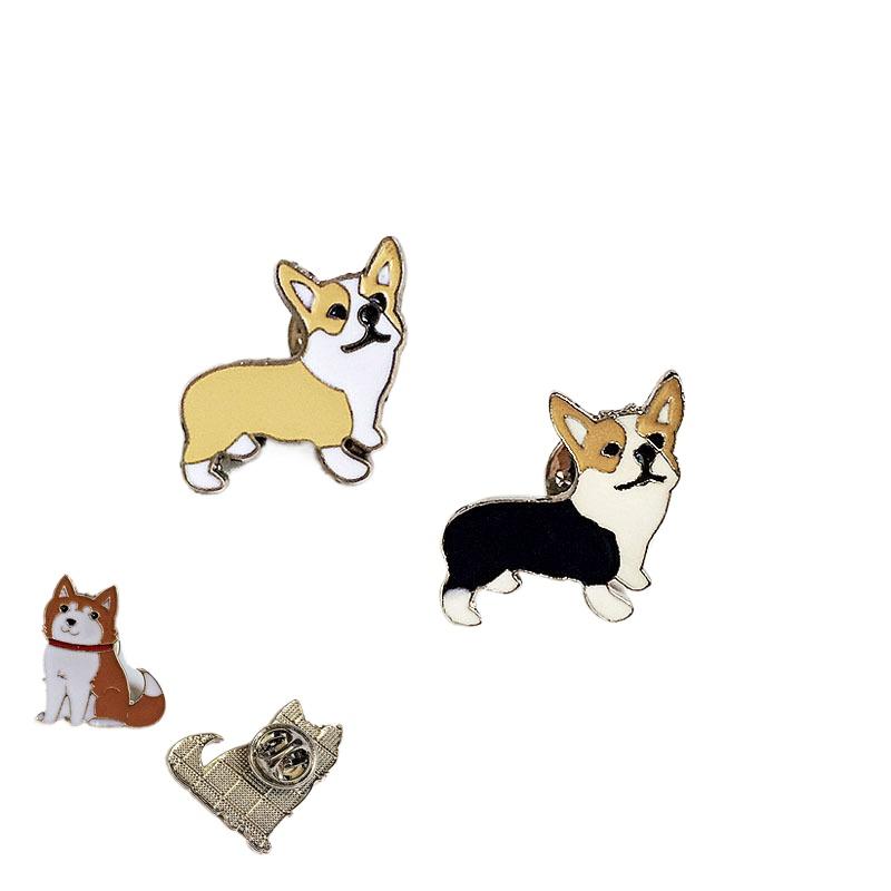 1 шт. Подвеска-значок, украшенные броши в виде собак, булавки, милые броши, таксы, корги, мультяшные украшения для собак