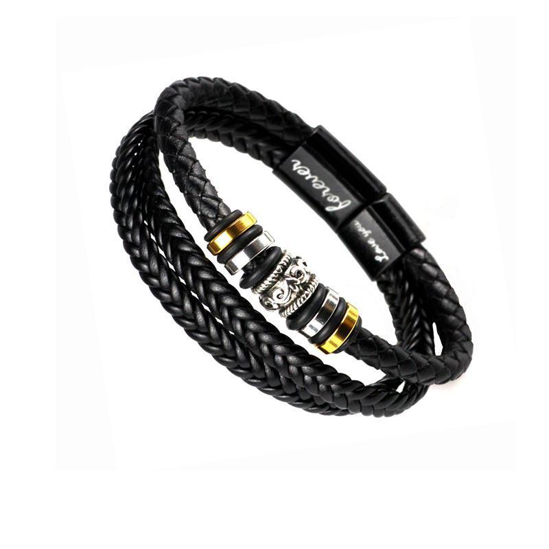 Кожаный браслет ручной работы своими руками Кожаный тканый многослойный мужской кожаный браслет Винтажный браслет YSL
