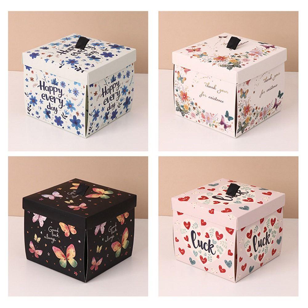 Multicolor Flying Butterfly Gift Box Enclose 4PCS Butterflies Auto Expand Exploding Gift Box Paper Present Box Party Supplies