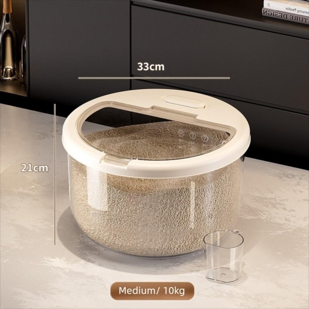 Airtight Round Shape Rice Storage Container Insect-proof Moisture Proof Rice Sealed Box 5/10KG Dry Food Dispenser Noodles