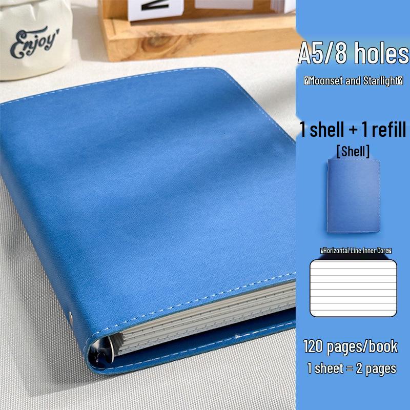 Кожаный блокнот B5/A5 на кольцах со съемной пряжкой - Идеально подходит для аспирантов