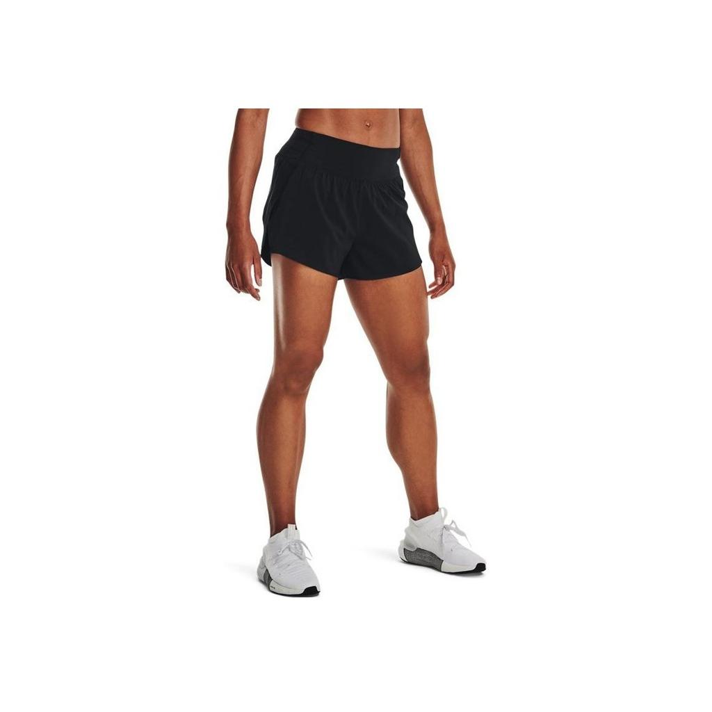 Under Armour Solid Color Elastic Fitness Shorts Women Bottoms Black 1376936-001