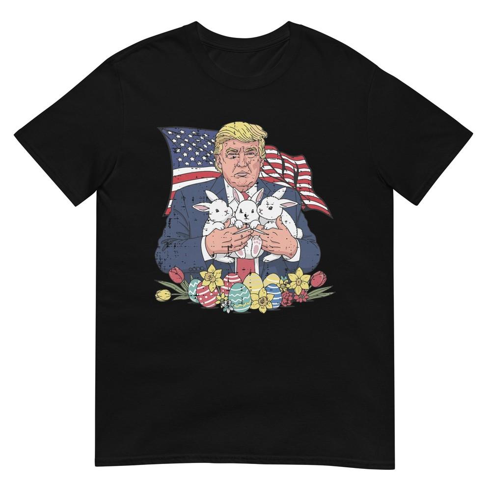 Easter Trump Bunnies Eggs Us Flag Patriotic Unisex Unisex Kids TShirt