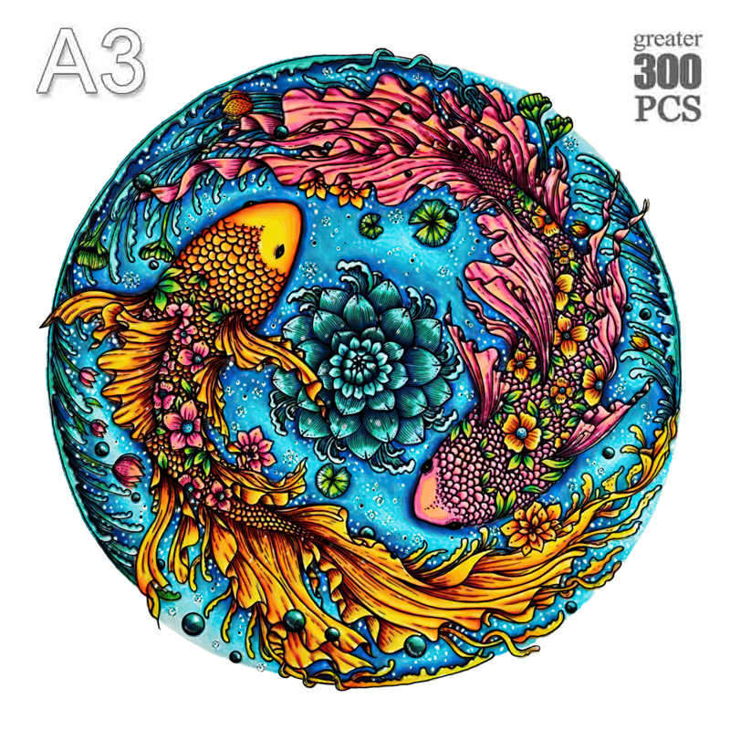 Нетоксичная деревянная головоломка с животными для взрослых и детей A3 A4 A5 3D дерево DIY поделки в форме Рождественский подарок Деревянная пазл-головоломка Подарки Новое