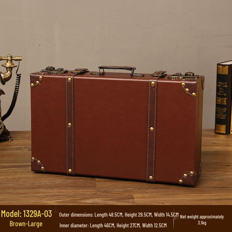 European Antique-Style Suitcase Set: Three-Piece Ornament Display & Storage Box for Home or Photography Props
