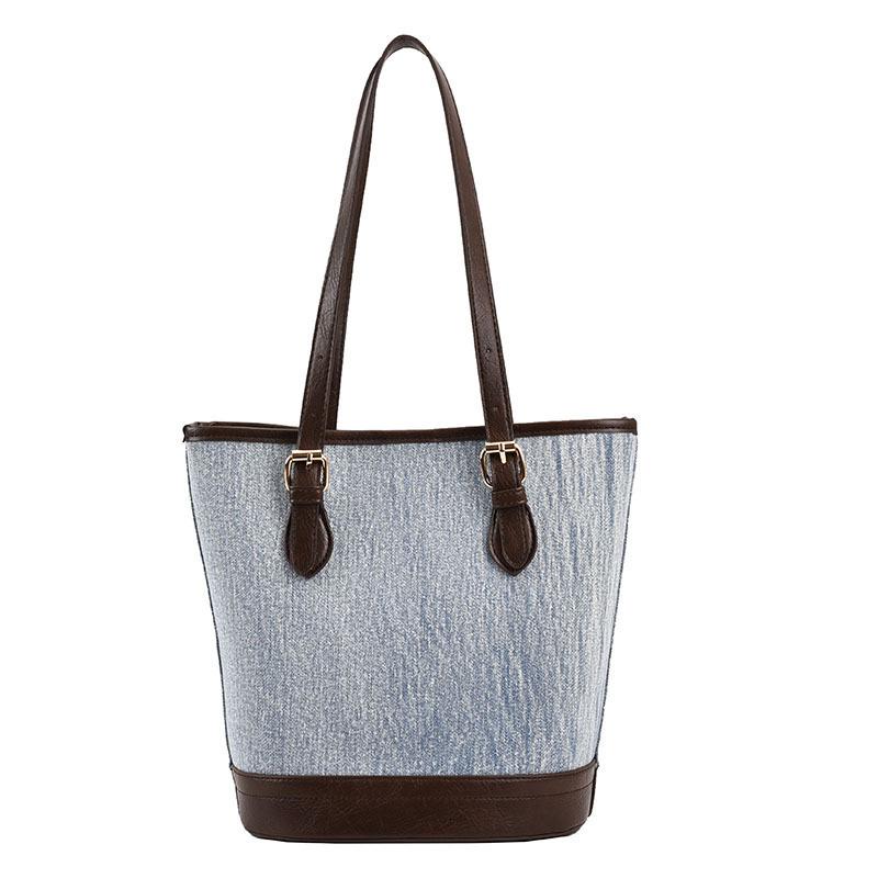 Denim big bag women's 2026 spring and summer new shoulder bag popular handbag commuter tote bag