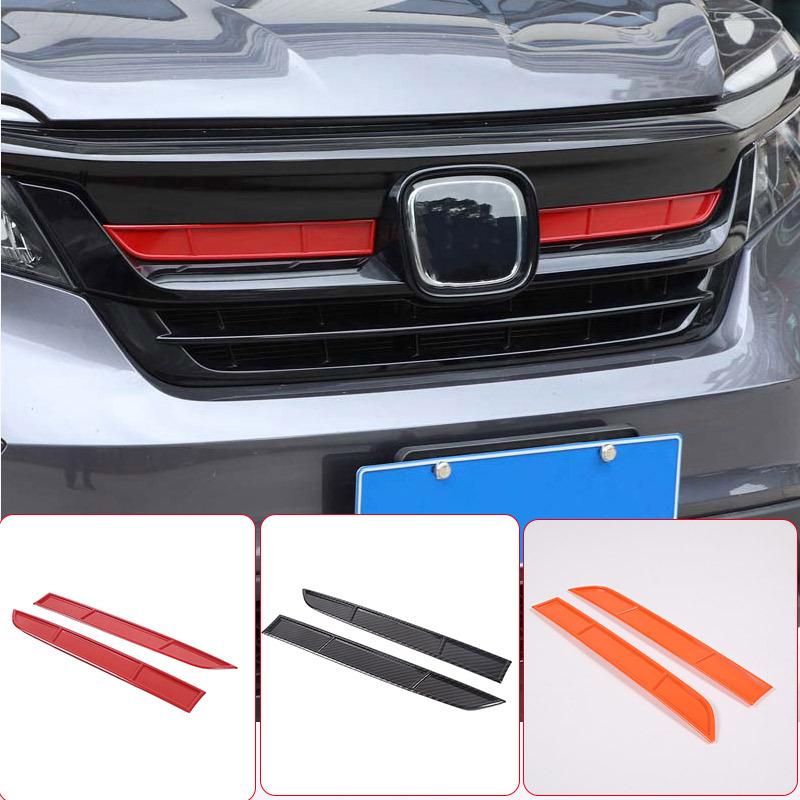 Красная накладка молдинга нижней решетки радиатора из АБС-пластика, гоночная решетка, средняя сетчатая накладка, рамка для Honda Pilot 2015- Автоаксессуары