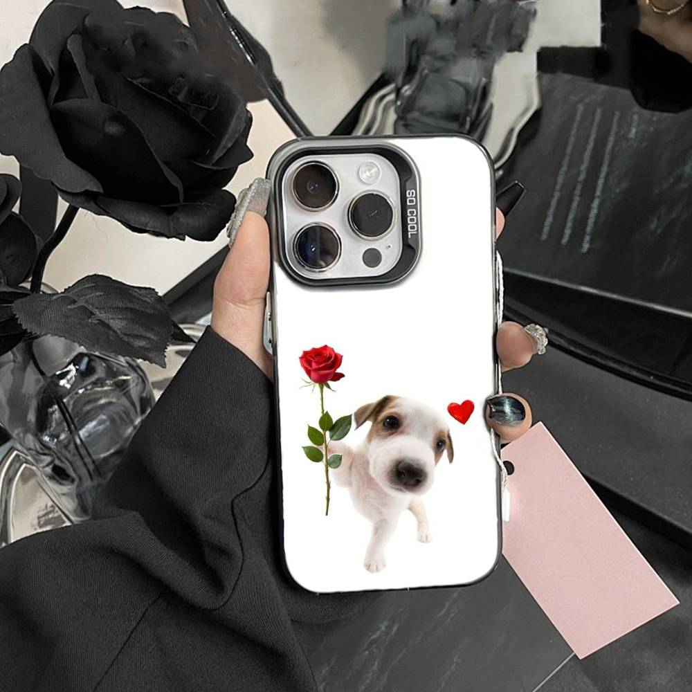Big-eyed goofy CAT Mouse Phone Case For IPhone 16 17 15 14 12 13 Pro Max Black Color Shockproof Cover