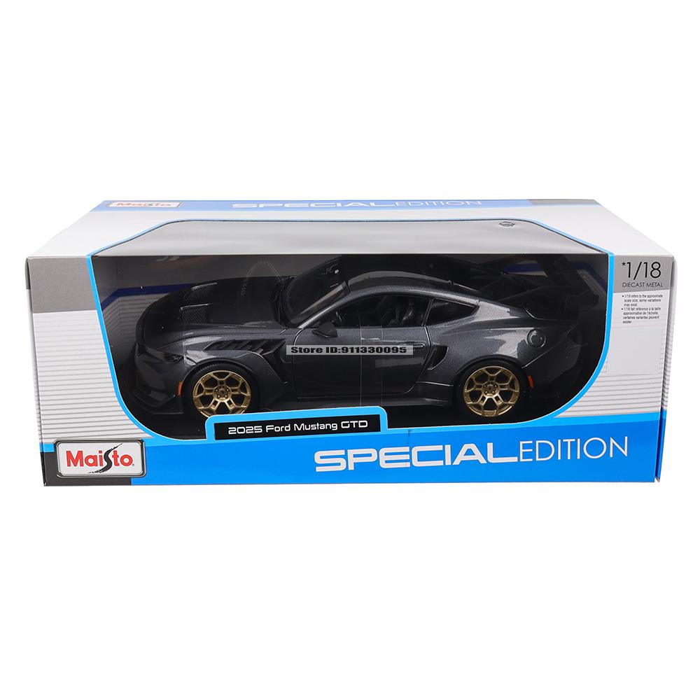 Майсто 1:18 2025 Ford Mustang CTD Литой Модель Автомобиля Коллекция Статическая Литая Модель Подарок Игрушка Подарок Черная Основа