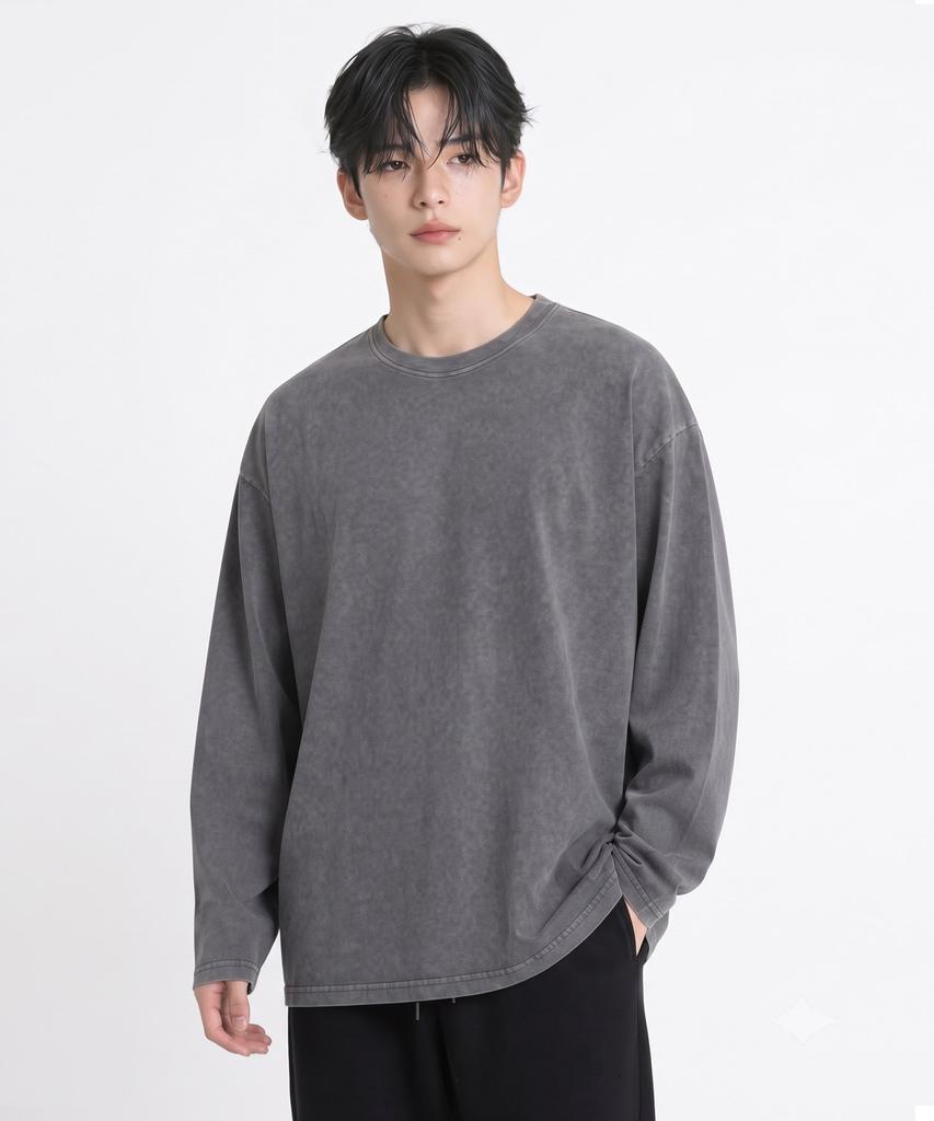 OHP OHP Standard Pigment Long Sleeve T-Shirt Gray