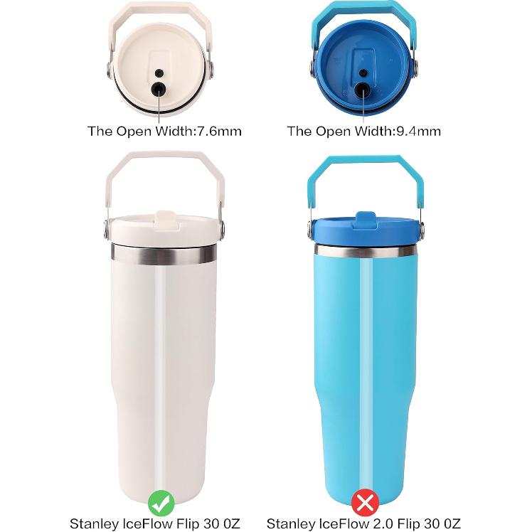 Replacement Straws Compatible with Stanley IceFlow Flip Straw Tumbler 30 oz,64 oz-Accessories included 6 Straws,1 Cleaning Brush(Not For Stanley Ice