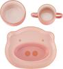 Staub Baby Kids Tableware 4 шт. Набор розовых тарелок, мисок, кружек, японская керамическая посуда STAUB Baby Kids "Ceramic & Pig" для детей [Авторизованный продукт] и