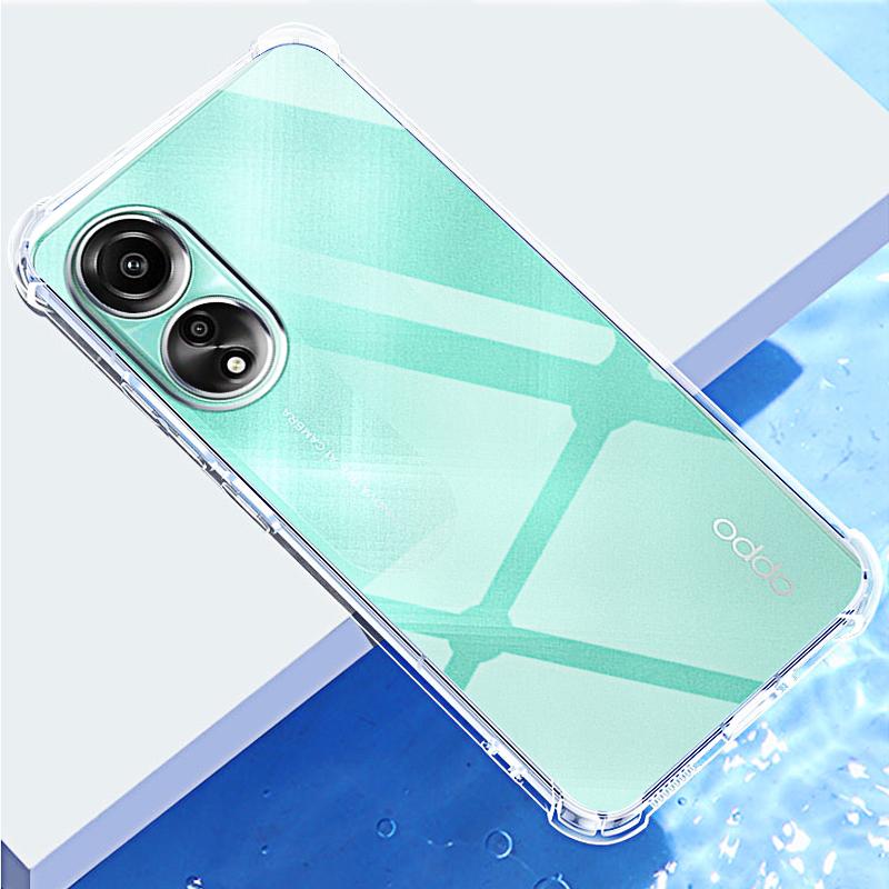 Противоударный чехол для OPPO A78 A58 4G A98 A77S A57 5G A17 A17K Чехол Кристально Прозрачная задняя крышка TPU для Oppo A 78 58 98 77 57 17 KS
