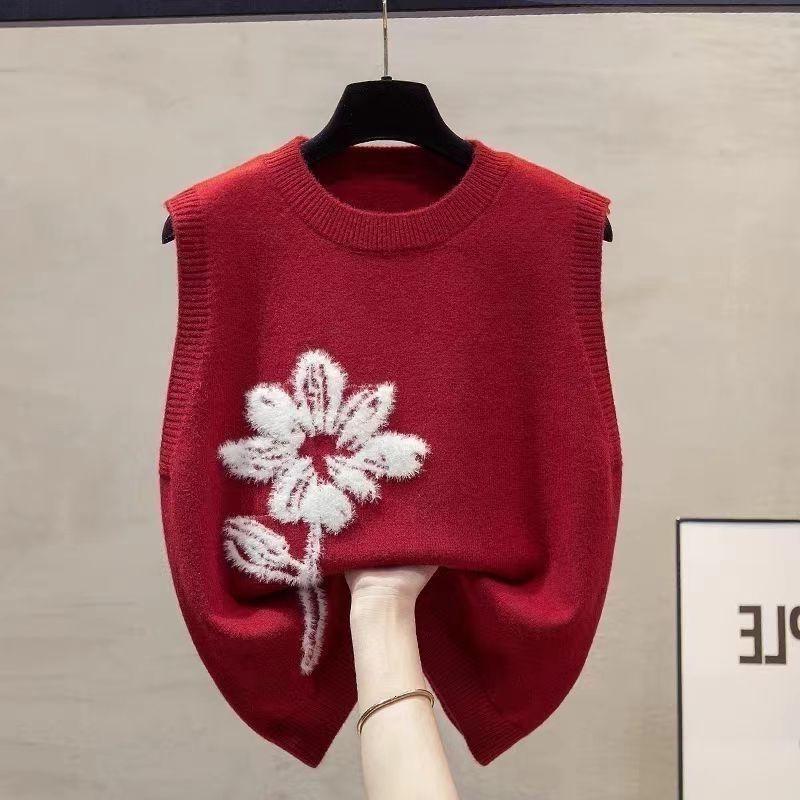Knitted Vest for Women In Spring and Autumn Loose Fit Outerwear Knitwear Vest