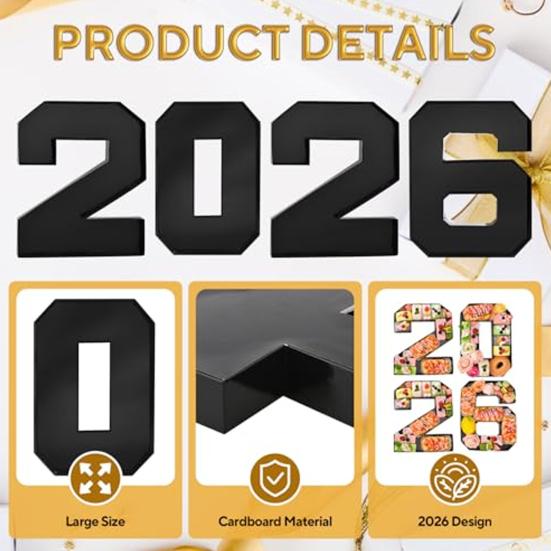 Наполняемый картонный сервировочный поднос номер 2026 поднос для закусок поднос для еды для выпускного вечера контейнер для конфет десертов закусок для вечеринки по случаю выпускного юбилея Нового года