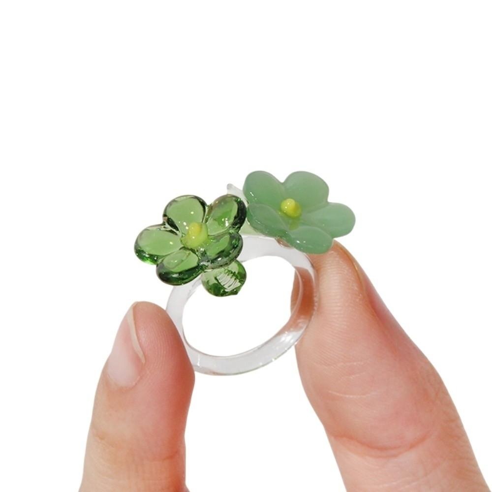Handmade Glass Bird Ring Childishness Coloured Glaze Ring Fashion Flowers Finger Ring Hipster