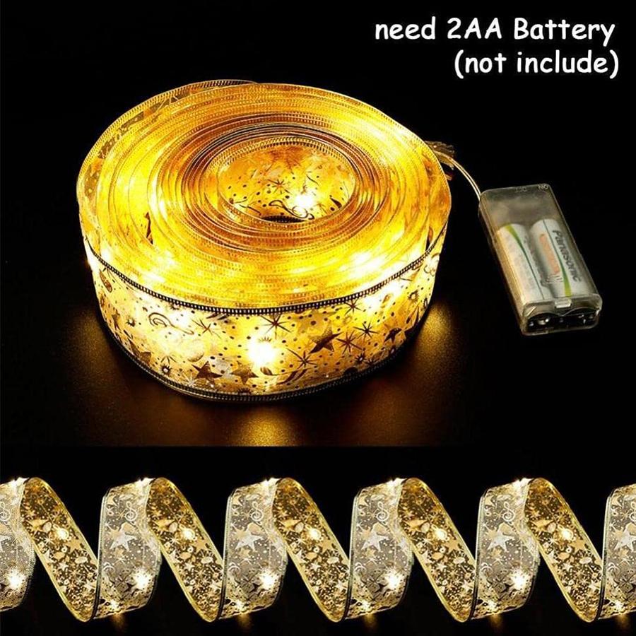 1 шт. 2 м светодиодная лента двухслойная гирлянда рождественская лента с бантами