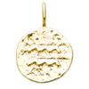 [Q7579] - Позолоченный кулон «Астрология» из античного золота (Водолей) - 12 мм