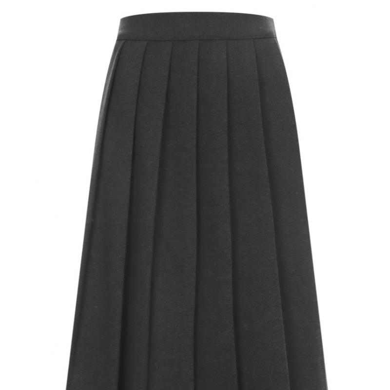 Shop Fw Women Pleated Long Skirt WiTh Back Elastic Th U Wsk 20057 Brown