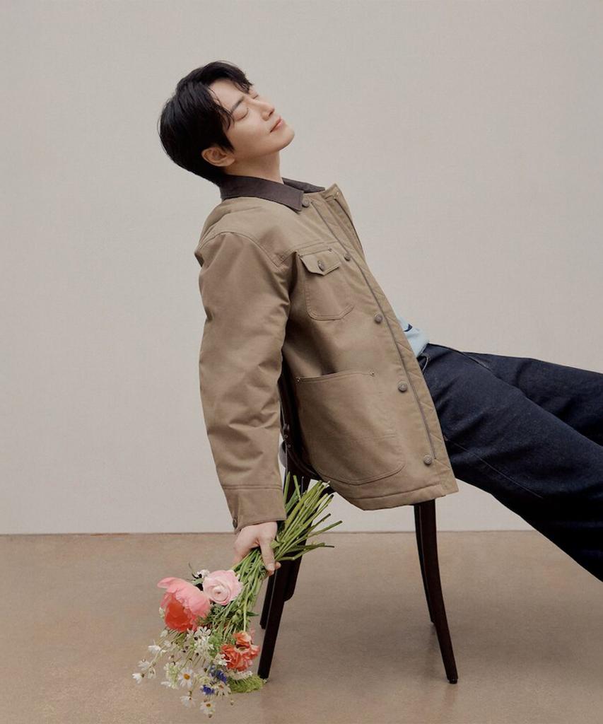 Beanpole Men Leather Collar Field Jacket Beige