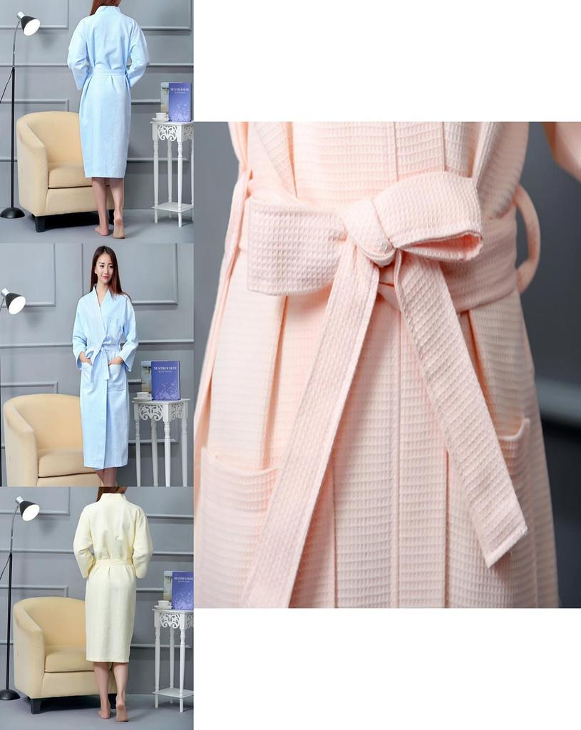 All Cotton Waffle Style Hotel Bathrobe With Embroidery And Logo For Luxury Guest Experience