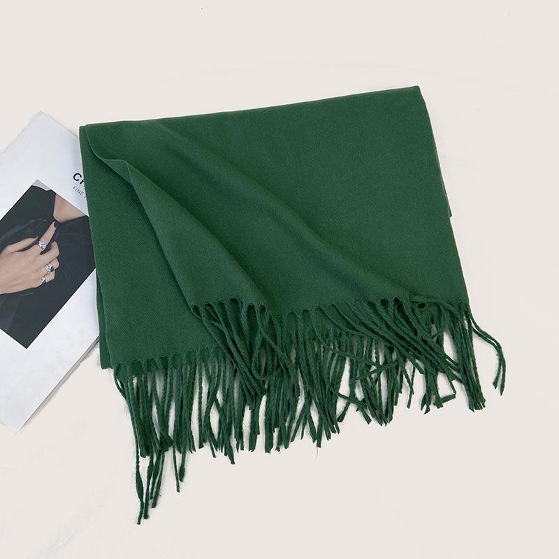 Autumn and Winter New Solid Color Scarf Imitation Cashmere Scarf Women's Warm Shawl Scarf