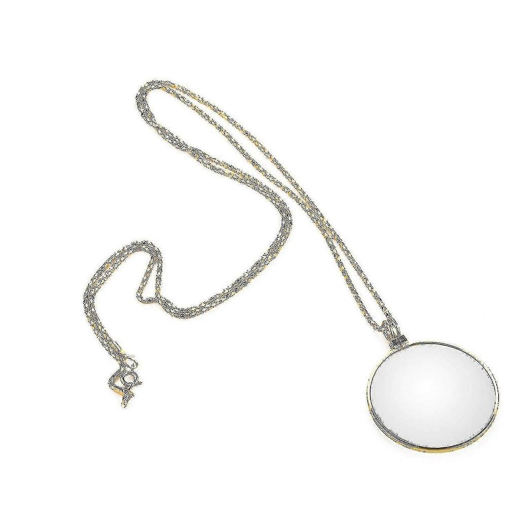 5x Magnifying Glass Necklace, Magnifying Glass Monocle Chains, Magnifying Glass Pendant For Reading Books, Newspapers