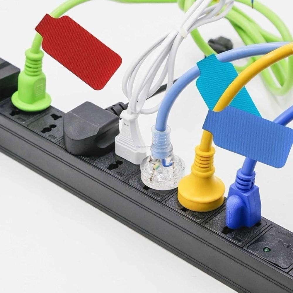 24pcs Waterproof Self Adhesive Cable Labels Reusable Wire Cord Tags  Office Home Use