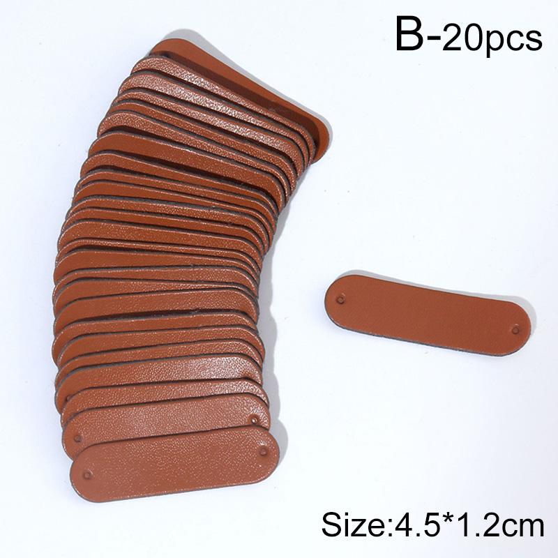 20pcs Blank PU Leather Labels For DIY Craft Sewing Garment Accessories Vintage Jeans Bags Tags Decor Supplies