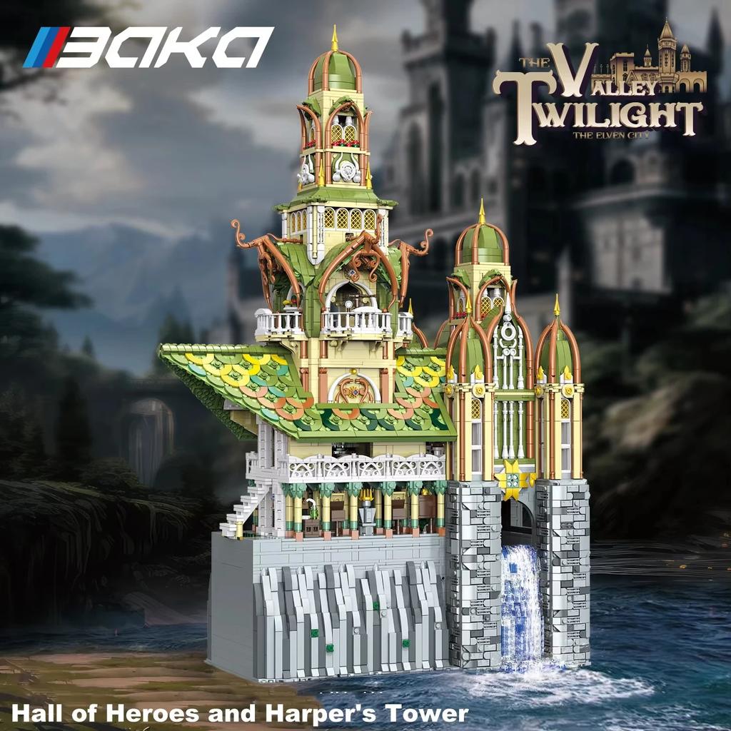 European Elf City Building Blocks Set Nine-in-one Giant Palace Models Bricks Desktop Decoration Diy Toys For Kids Holiday Gifts