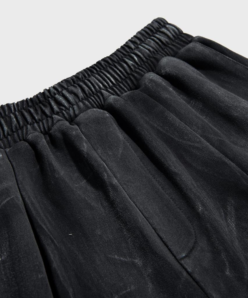 UNLC Dirty Hand-Painted Bermuda Pants Black