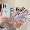 Минималистичный Прозрачный Матовый Магнитный Чехол Совместимый с iPhone 16 Pro Max Чехол для Телефона Apple 17 Новый Модель 14/15 Модный