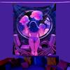 УФ-реактивный триповый рисунок Девушка Галактика Настенный гобелен 2D Плоская печать Черный свет Персиковая кожа Настенное панно Флуоресцентный Декор для спальни Комнаты в общежитии