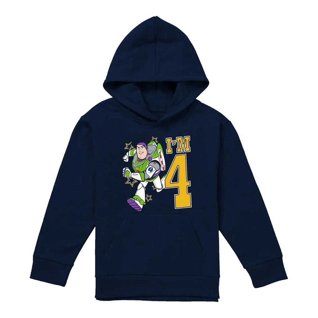 Toy Story Childrens/Kids I'm 4 Buzz Lightyear Birthday Pullover Hoodie