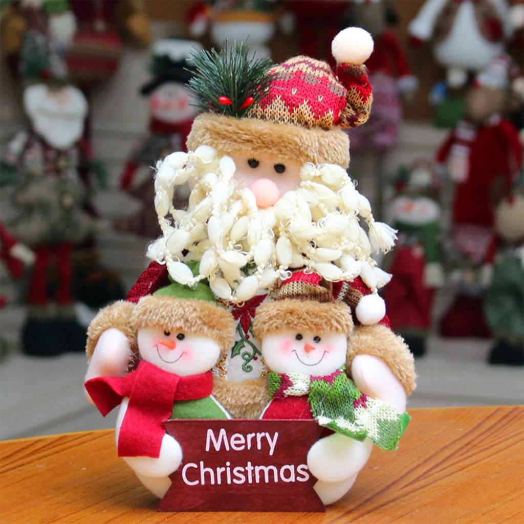 Christmas Standing Snowman Dolls Rustic Desktop Cheer Atmosphere Decoration Suitable for Living Room