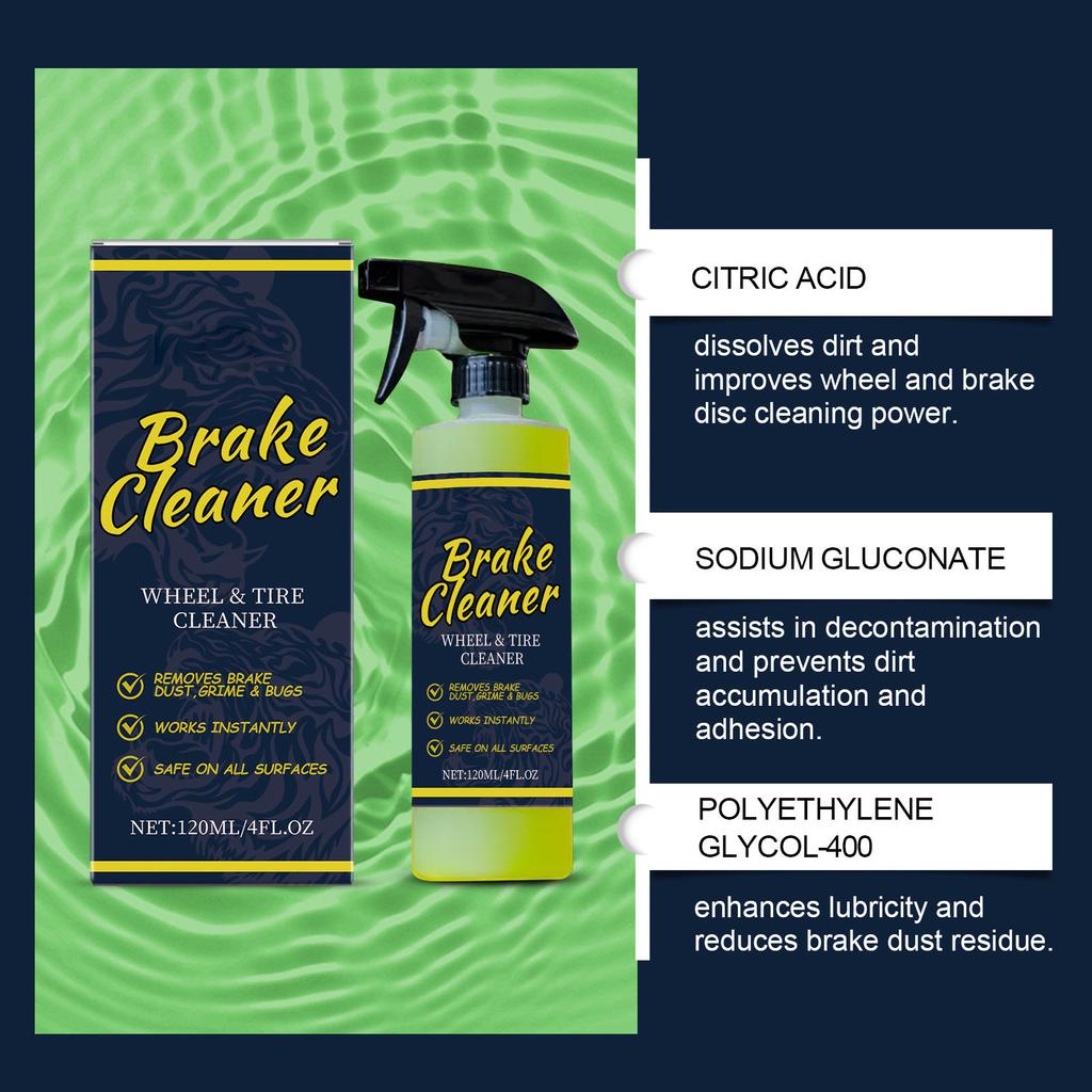 HOMONTH Tire Cleaner Car Brake Cleaning Decontamination Tire Bright Cleaning Polish Brake Cleaner 120ML
